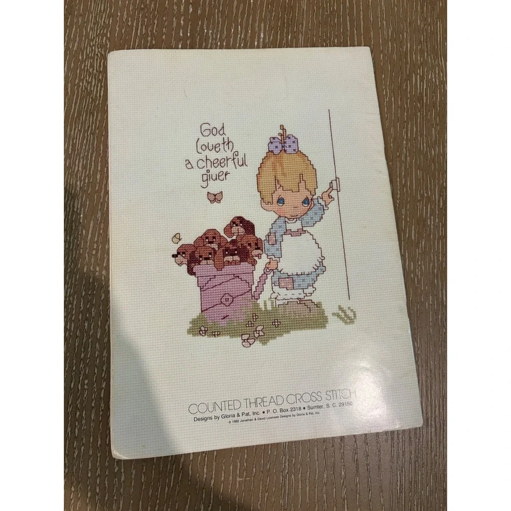 VTG Precious Moments Cross Stitch Pattern Book Lot Baby Nursery Teddy Bear Kids